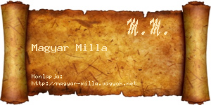 Magyar Milla névjegykártya