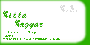 milla magyar business card